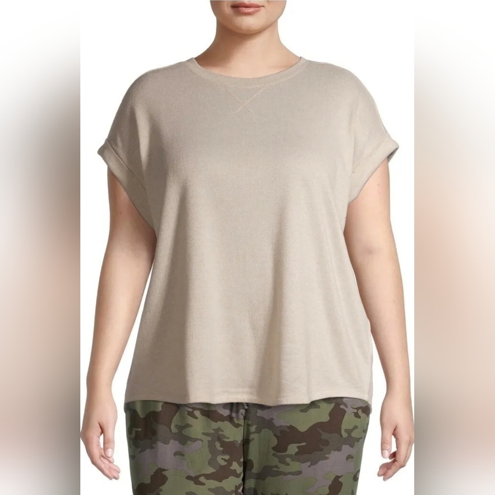 COMO BLU Womens Plus Size Super Soft Short Sleeve Top/Sweatshirt, Size ‎ 1X